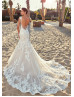 Beaded Ivory Lace Organza Wedding Dress